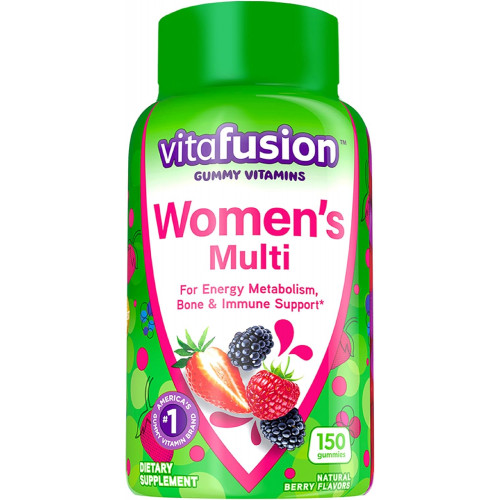 Vitafusion Womens Multivitamin Gummies, щоденні вітаміни зі смаком ягід для жінок з вітамінами A, C, D, E, B-6 і B-12, Американська марка клейових вітамінів номер 1, запас на 75 днів, 150 шт. Vitafusion Womens Multivitamin Gummies, щоденні вітаміни зі смаком ягід для жінок з вітамінами A, C, D, E, B-6 і B-12, Американська марка клейових вітамінів номер 1, запас на 75 днів, 150 шт.