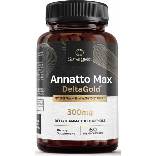 Sunergetic Premium Annatto Tocotrienol Supplement – with DeltaGold – Tocotrienols Vitamin E 300 mg – Підтримує здоров’я печінки, імунітету та серця – Delta + Gamma Tocotrienols (60 Liquid Capsules) Sunergetic Premium Annatto Tocotrienol Supplement – with DeltaGold – Tocotrienols Vitamin E 300 mg – Підтримує здоров’я печінки, імунітету та серця – Delta + Gamma Tocotrienols (60 Liquid Capsules)