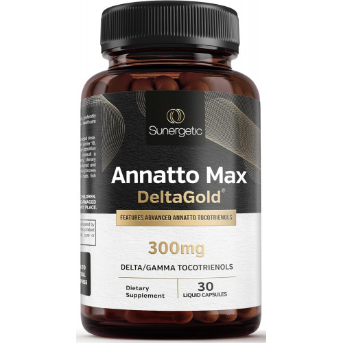Sunergetic Premium Annatto Tocotrienol Supplement – with DeltaGold – Tocotrienols Vitamin E 300 mg – Підтримує здоров’я печінки, імунітету та серця – Delta + Gamma Tocotrienols (30 Liquid Capsules) Sunergetic Premium Annatto Tocotrienol Supplement – with DeltaGold – Tocotrienols Vitamin E 300 mg – Підтримує здоров’я печінки, імунітету та серця – Delta + Gamma Tocotrienols (30 Liquid Capsules)