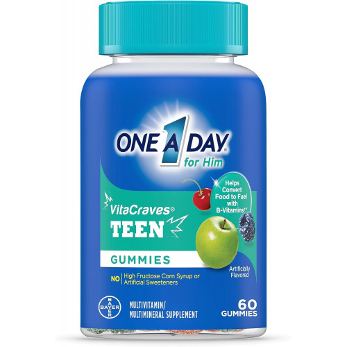 One A Day Teen for Him Multivitamin Gummies, Gummy Multivitamins з вітамінами A, C, D, E та цинком для підтримки імунного здоров’я, фізичної енергії та іншого, 60 шт. One A Day Teen for Him Multivitamin Gummies, Gummy Multivitamins з вітамінами A, C, D, E та цинком для підтримки імунного здоров’я, фізичної енергії та іншого, 60 шт.
