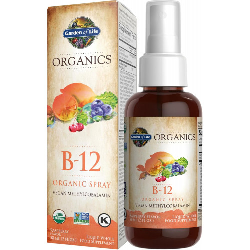 Вітамін Garden of Life Organics B12 - Whole Food B-12 для метаболізму та енергії, малина, 2 унції рідини Вітамін Garden of Life Organics B12 - Whole Food B-12 для метаболізму та енергії, малина, 2 унції рідини