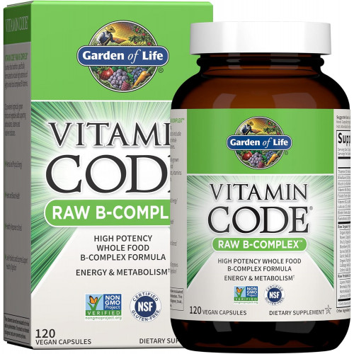 Garden of Life Vitamin B Complex - Vitamin Code Raw B Complex - 120 веганських капсул, високоефективний комплекс вітамінів B для енергії та метаболізму з B6, фолієвою кислотою та B12 у вигляді метилкобаламіну та пробіотиків Garden of Life Vitamin B Complex - Vitamin Code Raw B Complex - 120 веганських капсул, високоефективний комплекс вітамінів B для енергії та метаболізму з B6, фолієвою кислотою та B12 у вигляді метилкобаламіну та пробіотиків