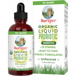 Органічний рідкий пробіотик USDA MaryRuth Organics, здоров’я травлення, здоров’я кишечника, пробіотики для жінок, пробіотики для чоловіків, пробіотики для дітей, ацидофільний пробіотик, веганський, без ГМО, 40 порцій