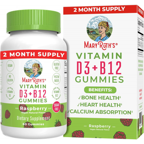 Жувальні цукерки MaryRuth Organics Вітамін D3 + B12 | Без цукру | Поставка на 2 місяці | Вітамін D і B12 Вітамінні добавки для дорослих і дітей | Підтримує здоров'я кісток | Підвищення енергії | Веганський | Без ГМО | 60 порцій Жувальні цукерки MaryRuth Organics Вітамін D3 + B12 | Без цукру | Поставка на 2 місяці | Вітамін D і B12 Вітамінні добавки для дорослих і дітей | Підтримує здоров'я кісток | Підвищення енергії | Веганський | Без ГМО | 60 порцій