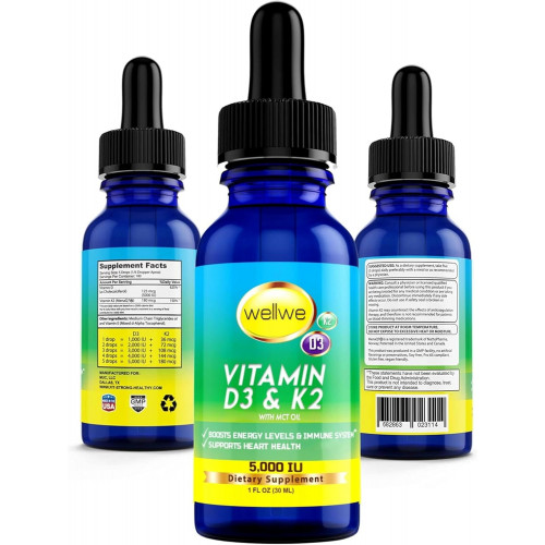 Вітамін D3 K2 Liquid Drops - веганський вітамін D3 5000 МО, вітамін D Drops для дорослих, без наповнювачів, без ГМО, без смаку, рідкий вітамін d3 з добавкою k2 для підвищення рівня енергії, настрою, імунної системи, 1 рідка унція Вітамін D3 K2 Liquid Drops - веганський вітамін D3 5000 МО, вітамін D Drops для дорослих, без наповнювачів, без ГМО, без смаку, рідкий вітамін d3 з добавкою k2 для підвищення рівня енергії, настрою, імунної системи, 1 рідка унція