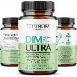 Дім доповнення: Dim Ultra 455 Mg Diindolylmethane, брокколі, біоперіновий природний блокер естрогену для чоловіків, жіночий гормонний баланс для жінок менопаузи, гормональні прищі, підтримка PCOS