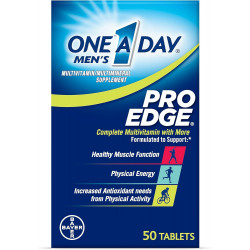One A Day Men’s Pro Edge Multivitamin, добавка з вітаміном A, вітаміном C, вітаміном D, вітаміном E та цинком для підтримки імунного здоров’я* та магнієм для здорової роботи м’язів, 50 таблеток