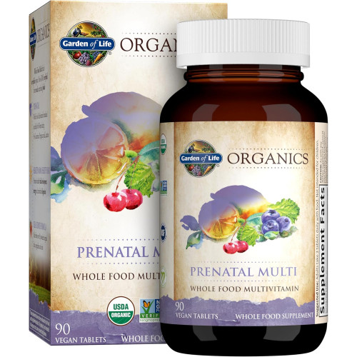 Жіночий пренатальний полівітамін Garden of Life Organics з вітаміном D3, B6, B12, C і залізом, фолієвою кислотою для енергії та здорового розвитку плода – органічний, без ГМО, без глютену, для веганів, 30-денний запас Жіночий пренатальний полівітамін Garden of Life Organics з вітаміном D3, B6, B12, C і залізом, фолієвою кислотою для енергії та здорового розвитку плода – органічний, без ГМО, без глютену, для веганів, 30-денний запас