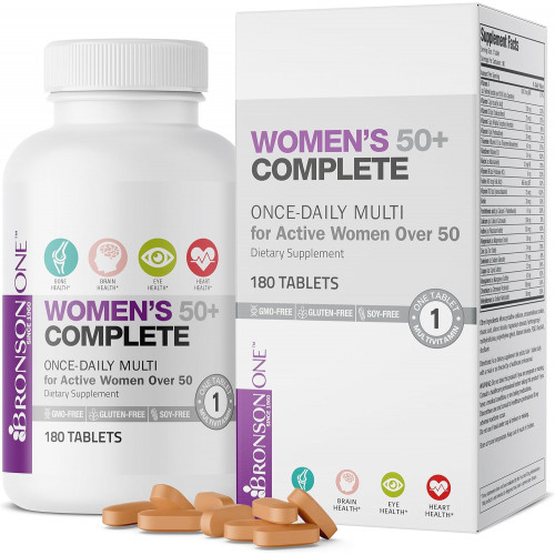 Bronson ONE Daily Women's 50+ Complete Multivitamin Multimineral, 180 таблеток Bronson ONE Daily Women's 50+ Complete Multivitamin Multimineral, 180 таблеток
