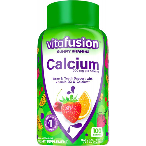 Vitafusion Chewable Calcium Gummy Vitamins for Bone and Teeth Support, Fruit and Cream Flavored, America's Number 1 Gummy Vitamins, 50-денний запас, 100 шт. Vitafusion Chewable Calcium Gummy Vitamins for Bone and Teeth Support, Fruit and Cream Flavored, America's Number 1 Gummy Vitamins, 50-денний запас, 100 шт.