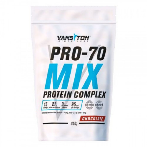 Vansiton, Протеїн Pro-70, шоколад, 450 г Vansiton, Протеїн Pro-70, шоколад, 450 г