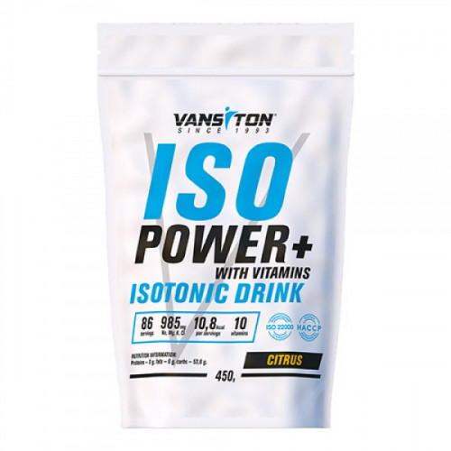 Vansiton, Ізотонік, ISO Power, цитрус, 450 г Vansiton, Ізотонік, ISO Power, цитрус, 450 г