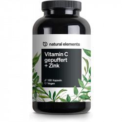 Вітамін С 1000 мг + 15 мг цинку Natural Elements - 180 капсул