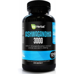 Органічна ашваганда 3000 мг BE HERBAL - 120 капсул