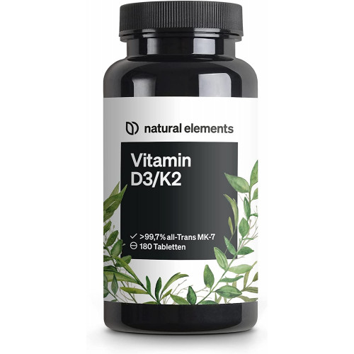 Вітамін D3 5000 МО + K2 Natural Elements 180 таблеток Вітамін D3 5000 МО + K2 Natural Elements 180 таблеток